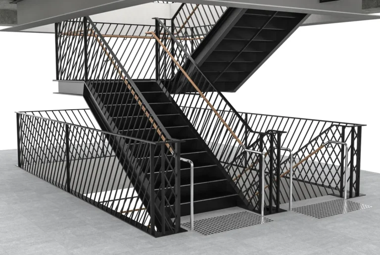 Modern black metal staircase design