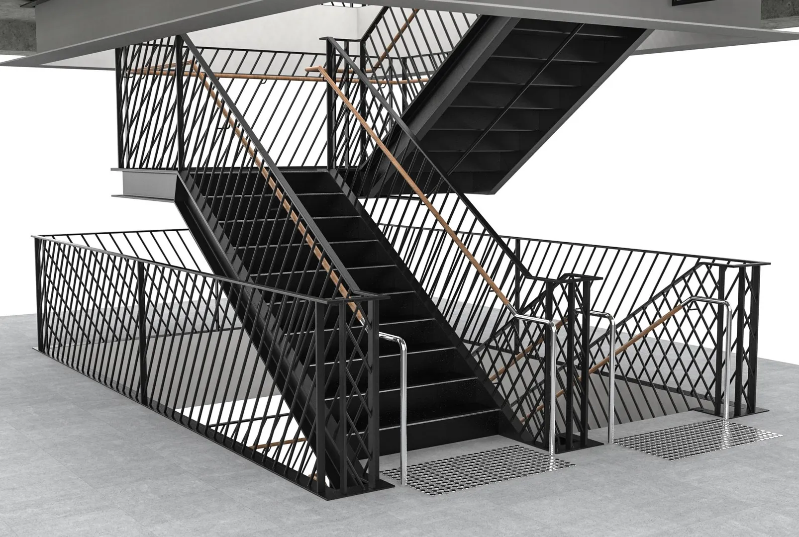 Modern black metal staircase design